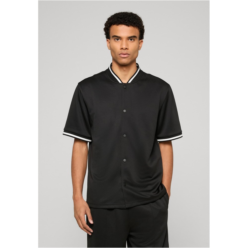 Urban Classics - Interlock Baseball Bluse - Schwarz